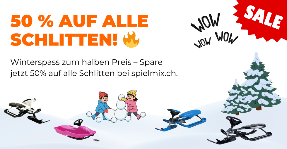 🛷 50 % auf alle Schlitten – Jetzt beim Schlittensale bei spielmix.ch sparen!