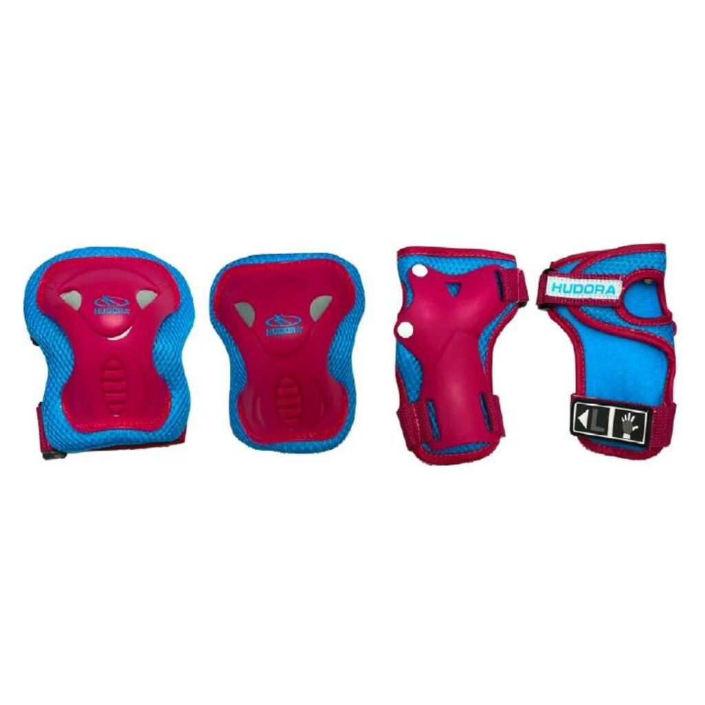Hudora Biomechanisches Protektoren-Set für Kinder (berry, XS)