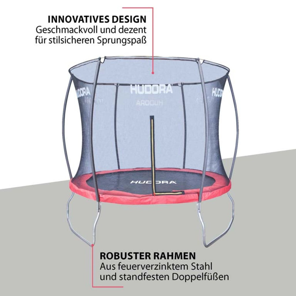 Hudora Fantastic Trampolin 250V (rot/schwarz, ⌀250cm × 252cm)