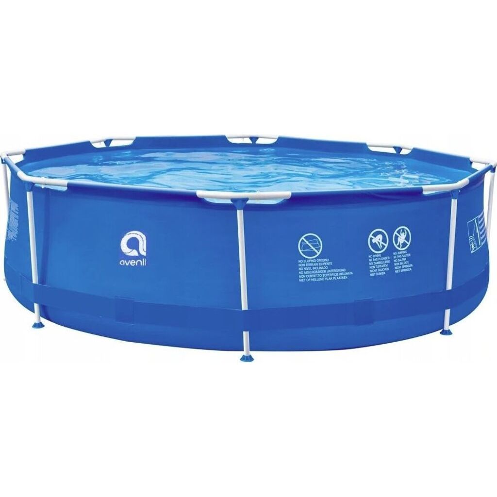 Jilong Runder Pool mit Stahlrahmen und Filterpumpe (blau, ⌀300cm × 76cm)