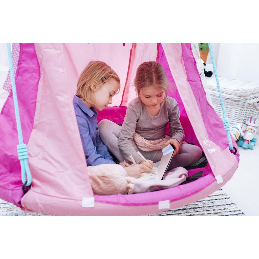 Hudora Nestschaukel mit Zelt Heart 110 (rosa, ⌀110cm)