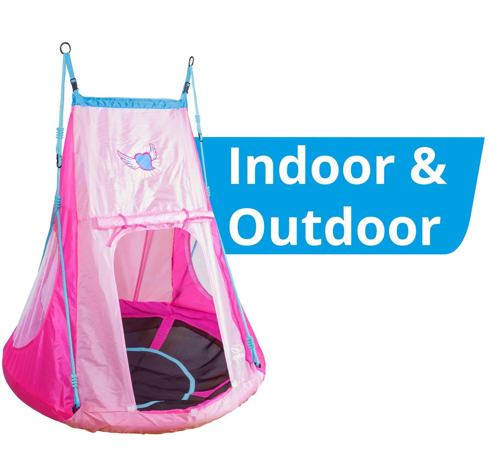 Hudora Nestschaukel mit Zelt Heart 110 (rosa, ⌀110cm)