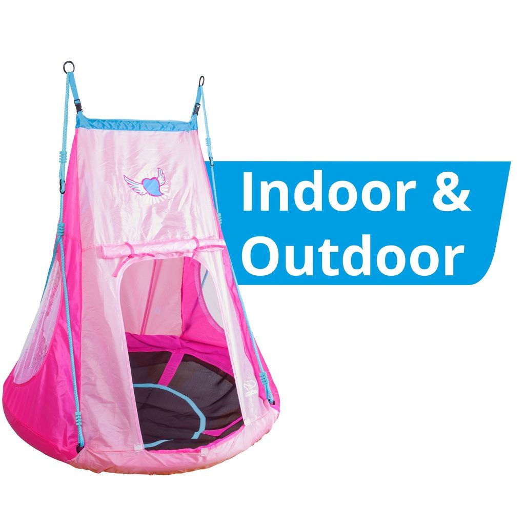 Hudora Nestschaukel mit Zelt Heart 110 (rosa, ⌀110cm)
