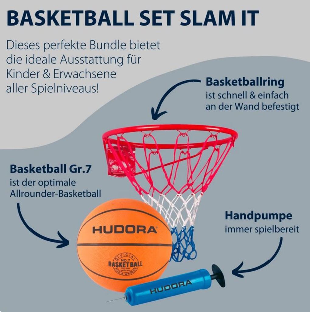 Hudora Slam it Basketball Set, 3-teilig