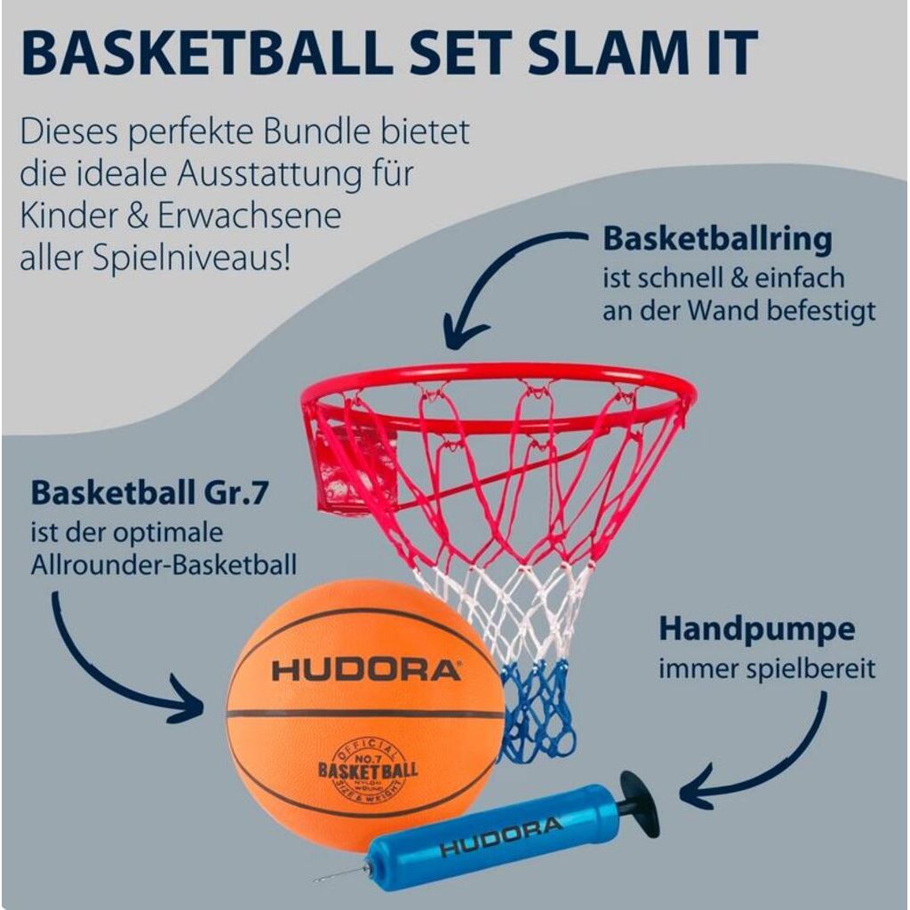 Hudora Slam it Basketball Set, 3-teilig