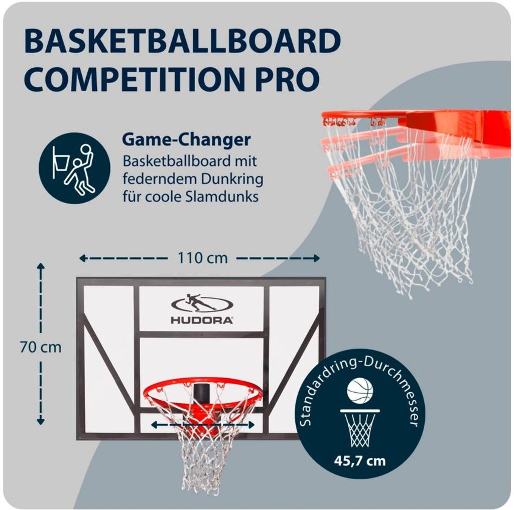 Hudora Basketballboard Competition Pro (110cm × 70cm)