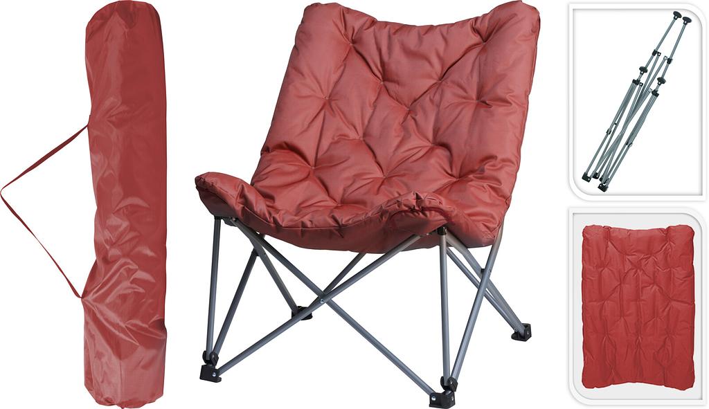 Redcliffs Campingstuhl Butterfly mit Polsterung (rot, 83 cm × 74 cm × 91 cm, rot)