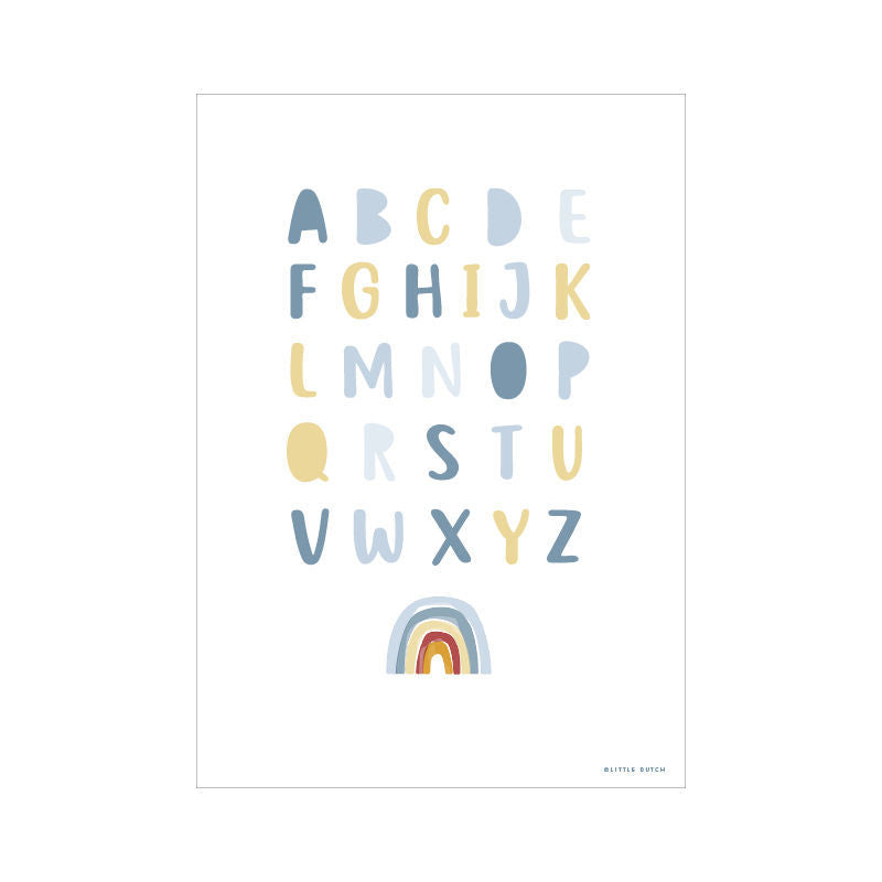 Little Dutch Poster A3 Regenbogen/ABC blau