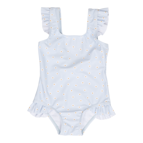 Little Dutch Badekleid ärmellos mit Rüschen Daisies Blue - 62/68