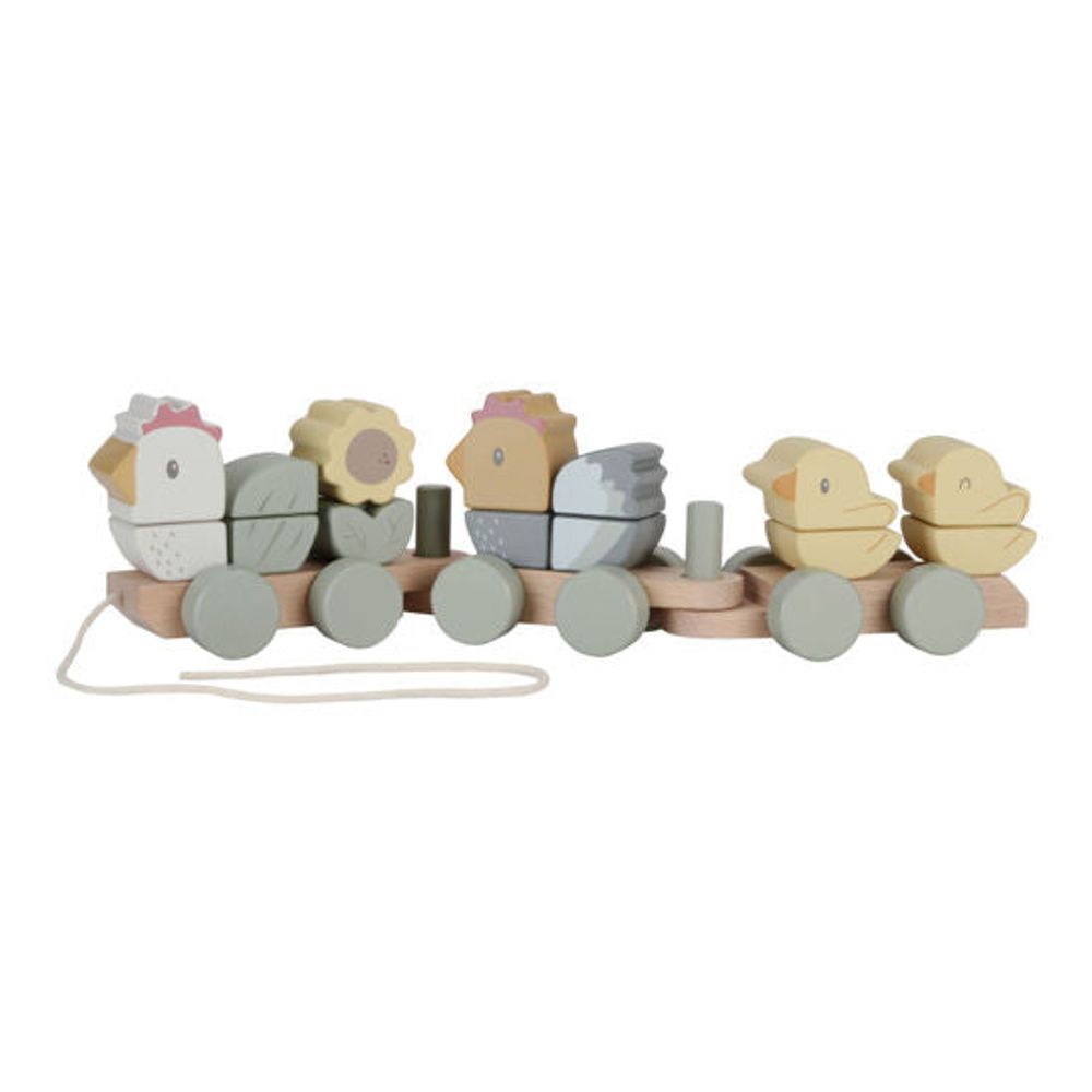 Little Dutch Eisenbahn mit Steck-Formen Huhn Little Farm FSC