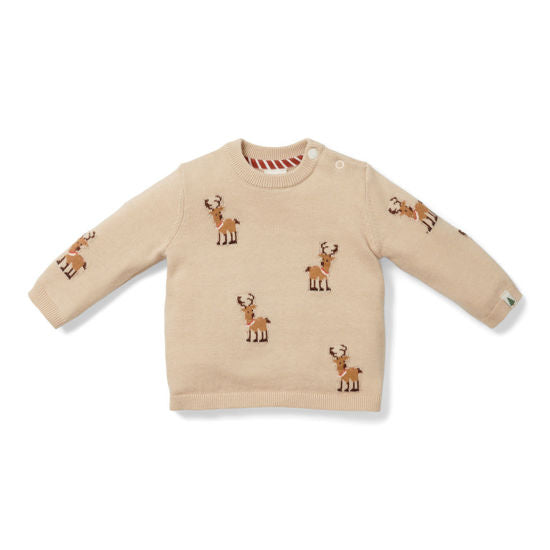 Little Dutch Knitted Christmas sweater reindeers - 62