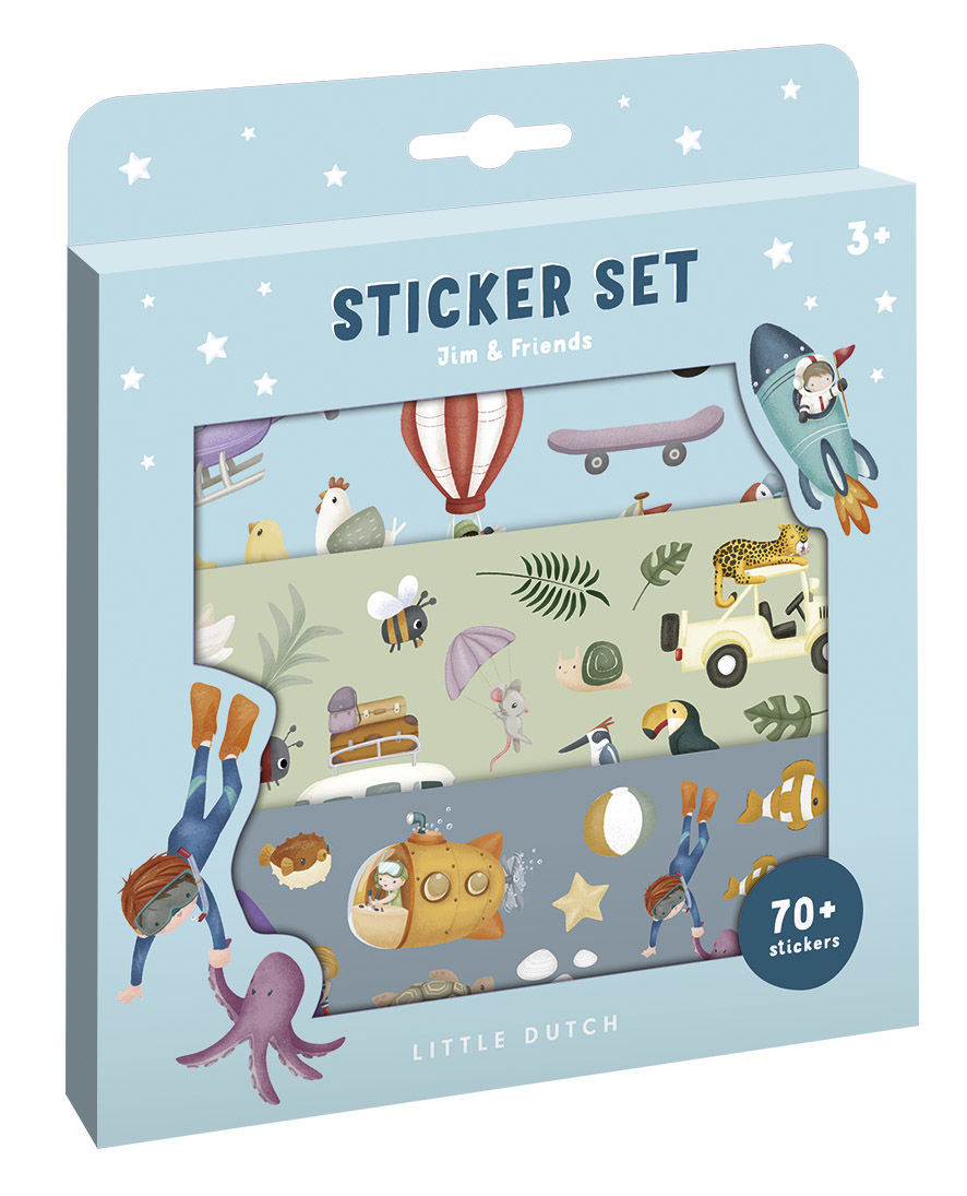 Little Dutch Stickerset 3 Blättern Jim&Friends