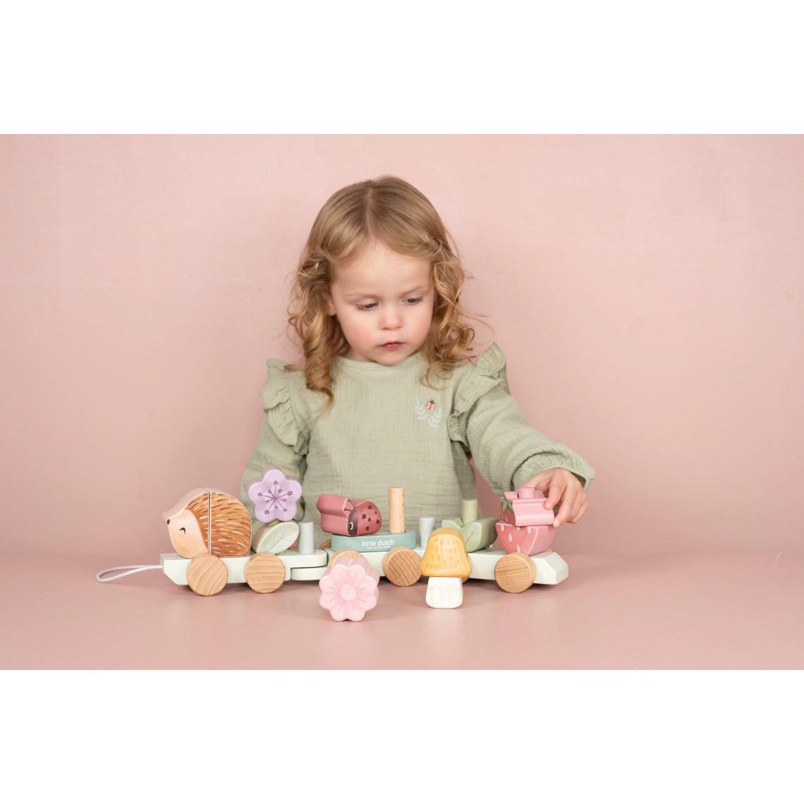 Little Dutch Eisenbahn mit Steck-Formen Igel Fairy Garden FSC