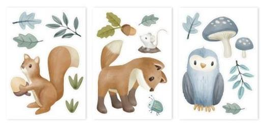 Little Dutch Wandaufkleber Forest Friends - 3 Bögen