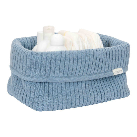 Little Dutch Aufgewahrungsbox gestrickt gross Pure Denim Blau