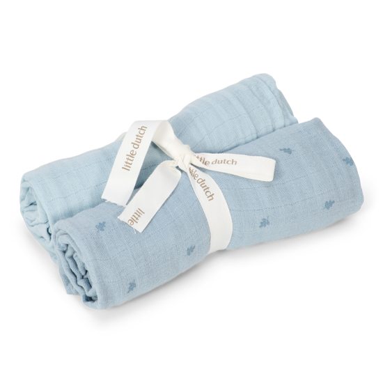 Little Dutch Swaddles muslin 70x70 - Pure Denim Blue
