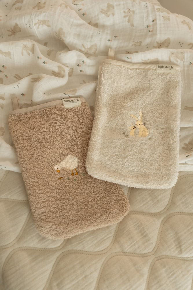 Little Dutch Waschhandschuhe Set embroidered - Baby Bunny