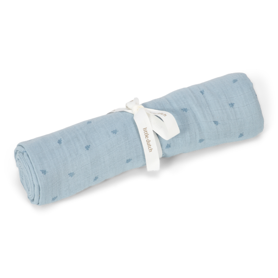 Little Dutch Swaddle muslin 120x120 - Pure Denim Blue