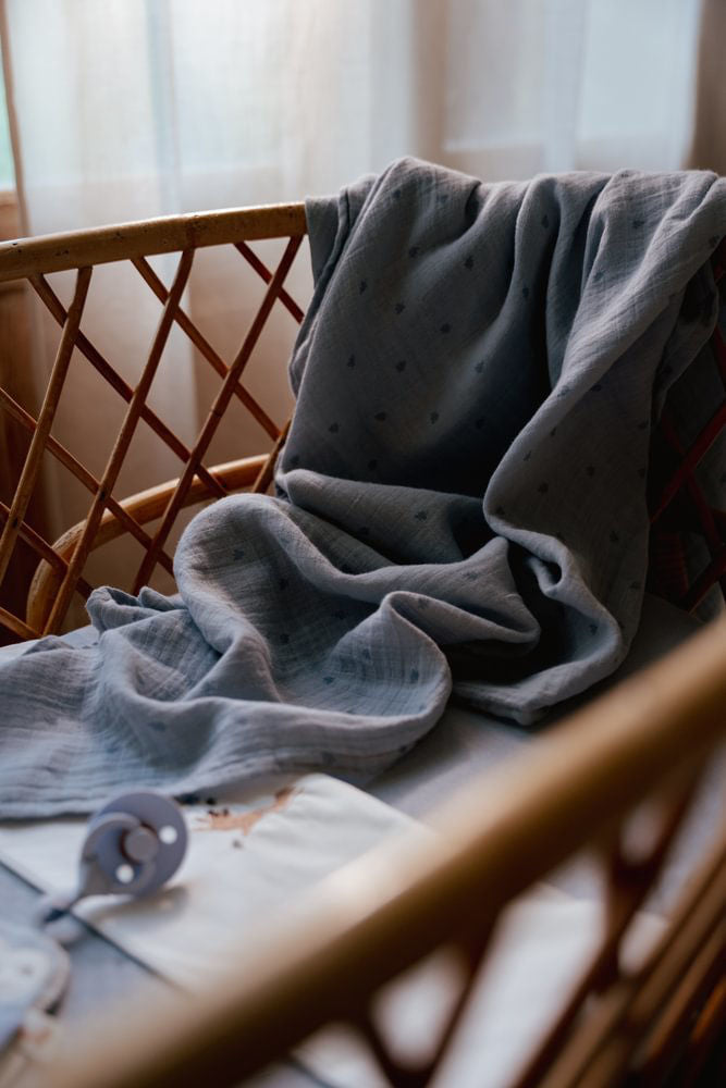 Little Dutch Swaddle muslin 120x120 - Pure Denim Blue