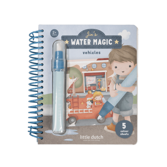 Little Dutch Wassermalbuch Jim mit Fahrzeugen
