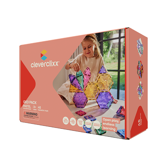 Cleverclixx Geometrie-Bausatz in Pastellfarben 45 Teile