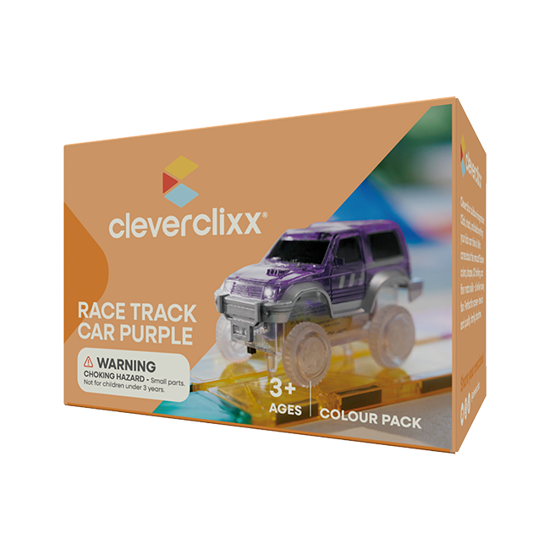 Cleverclixx Race Track Car Lila - Rennbahnauto (lila), 1 Stück