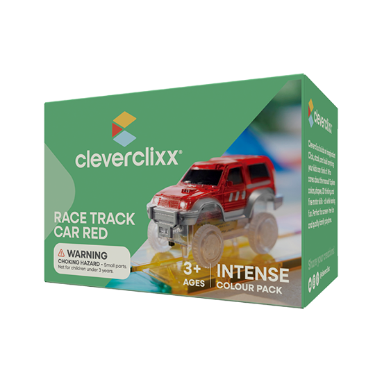 Cleverclixx Race Track Car Red - Rennbahnauto (rot), 1 Stück