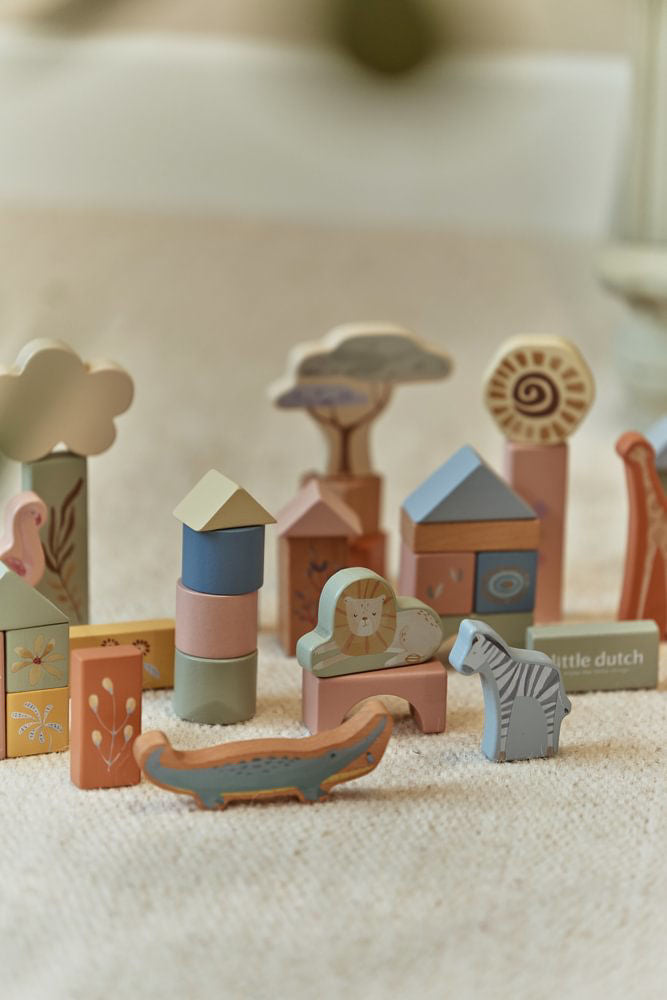 Little Dutch Holzbausteine FSC - Safari Friends
