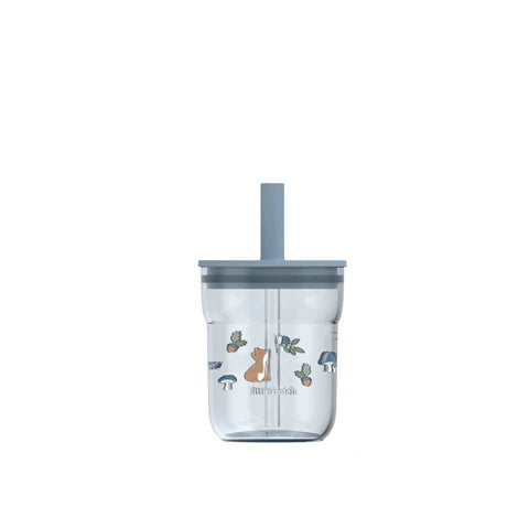 Little Dutch Kinder Trinkglas Mio 250 ml mit Strohhalm- Forest Friends