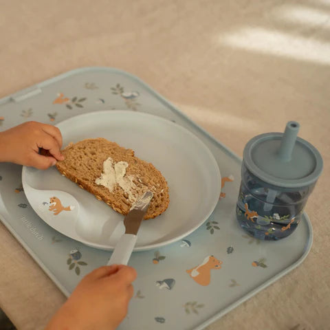 Little Dutch Kinder Trinkglas Mio 250 ml mit Strohhalm- Forest Friends