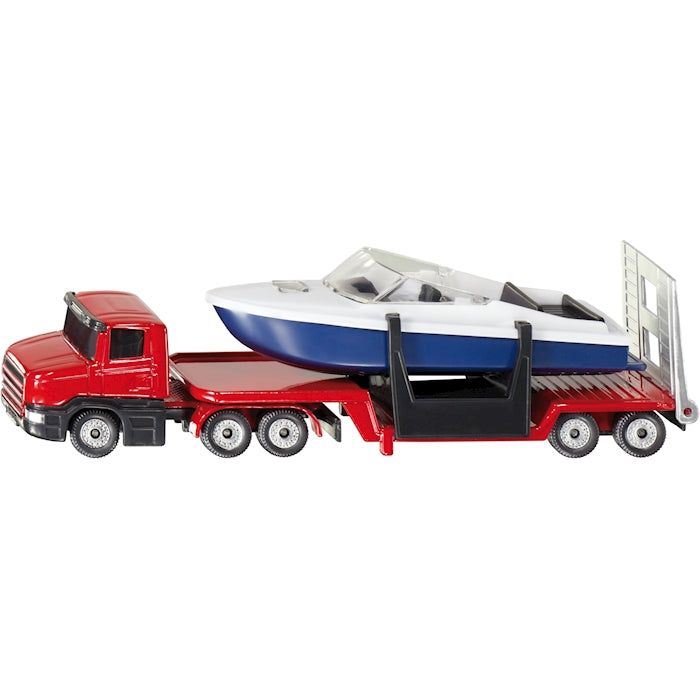 Tieflader mit Boot