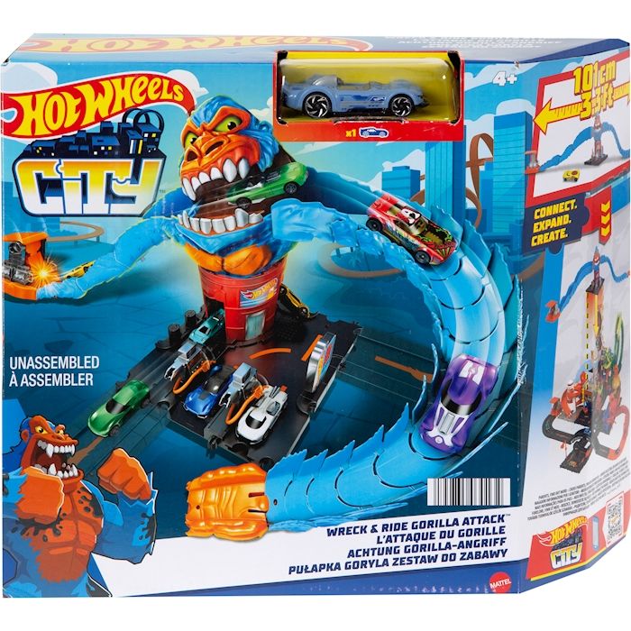 City Gorilla Angriff Hot Wheels Spielset. 90x22x18 cm