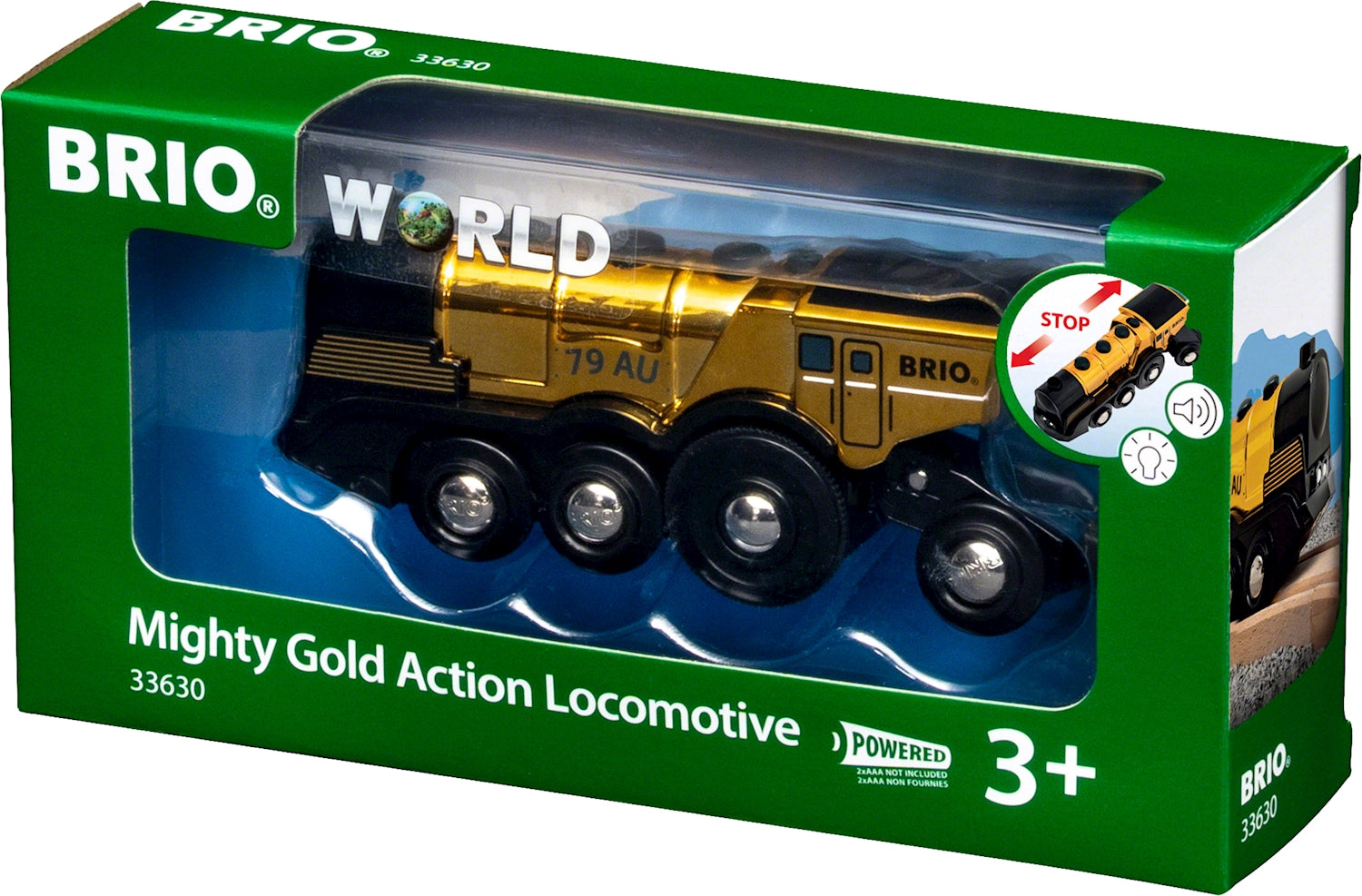Brio Goldene Batterielok mit Licht und Sound