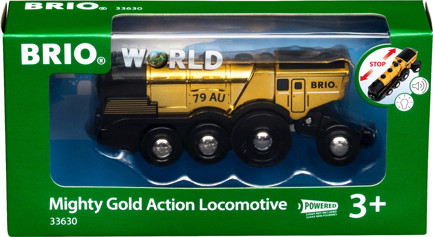 Brio Goldene Batterielok mit Licht und Sound
