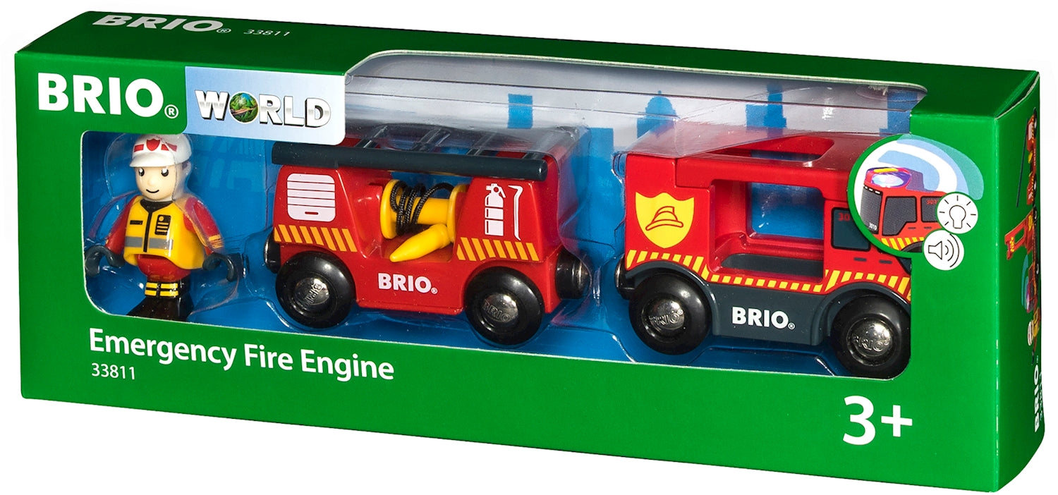 Brio Feuerwehr Leiterfahrzeug mit Licht und Sound