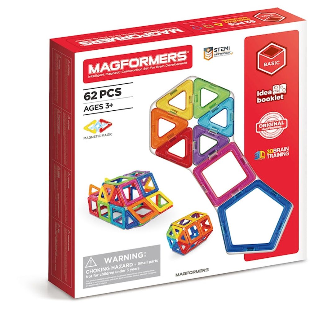 Magformers 62 Teile kreatives Bauen mit magnetischen Teilen