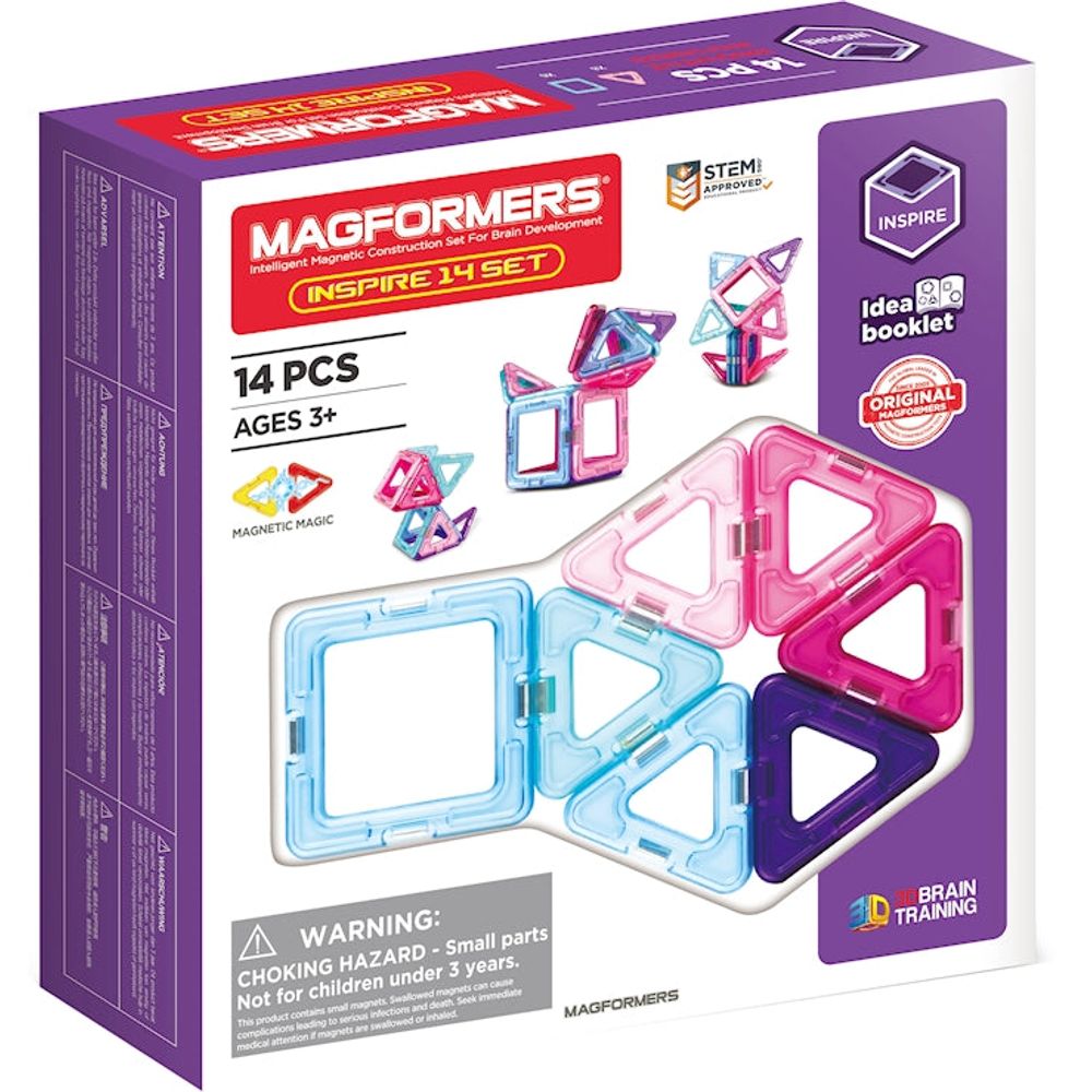 Magformers Inspire Set 14 Teile 14 magnetische Teile, Einsteiger oder Ergänzungsset