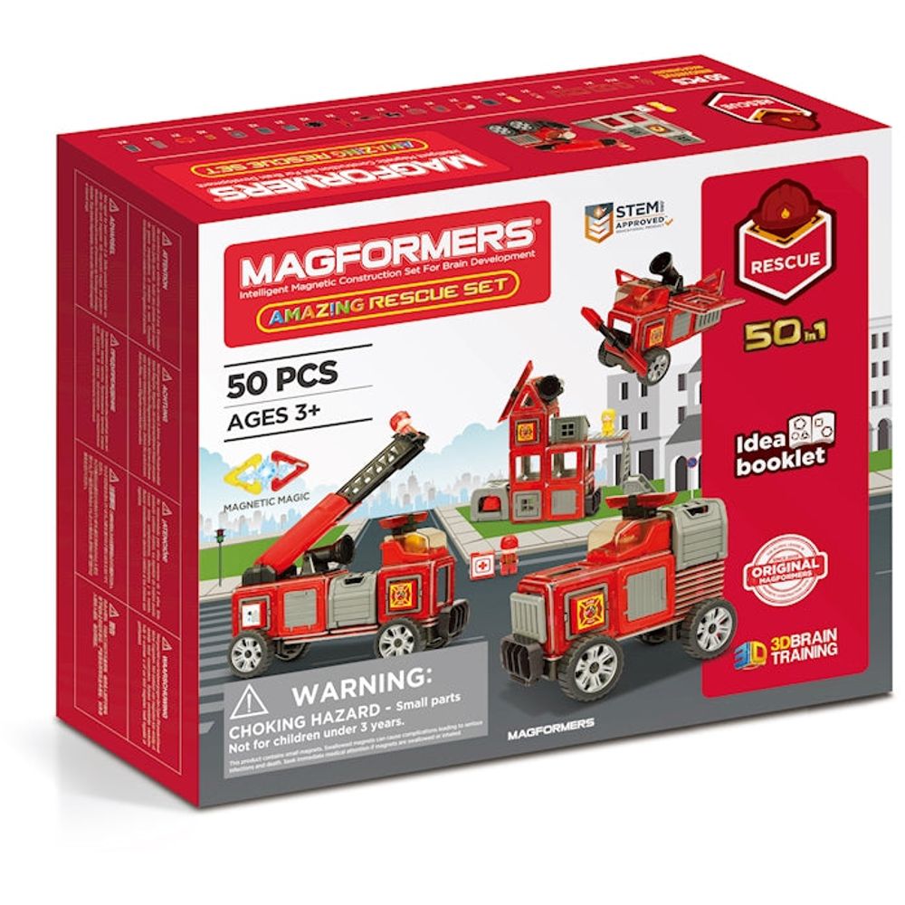 Magformers Amazing Rescue 50 magnetische Teile für kreative Bauideen