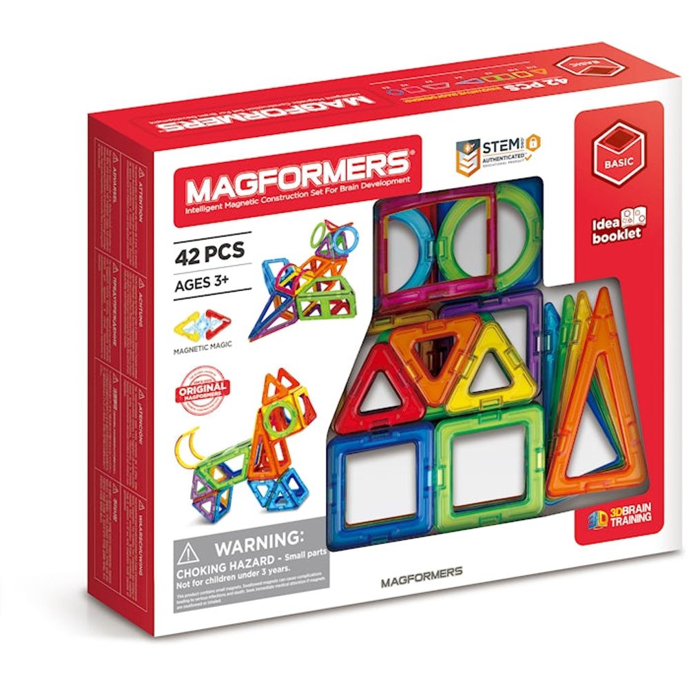 Magformers Basic-Set 42 Teile Ergänzung der klassischen Sets mit speziellen Elementen