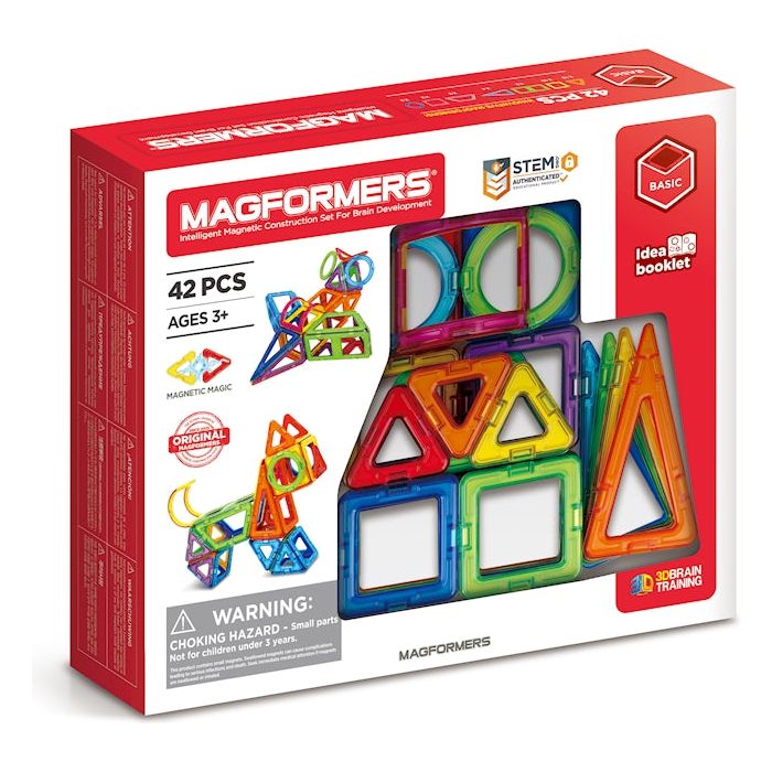Magformers Basic-Set 42 Teile Ergänzung der klassischen Sets mit speziellen Elementen