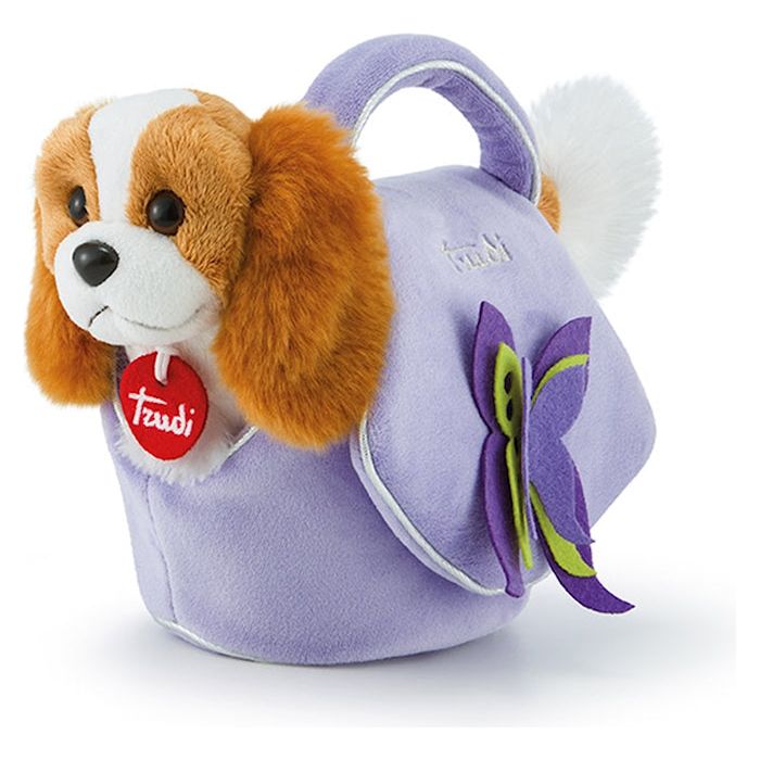 Hund in Tasche Schmetterling
