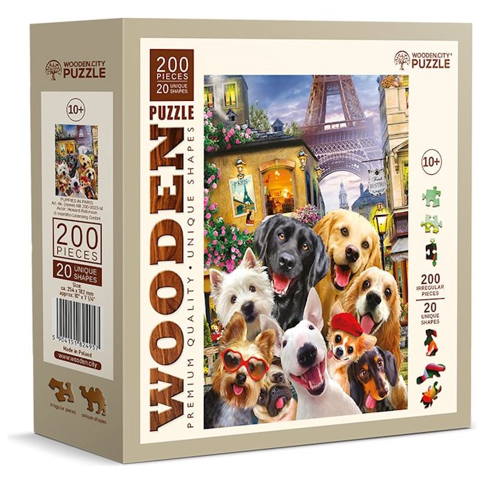 Puzzle Holz M Puppies in Paris