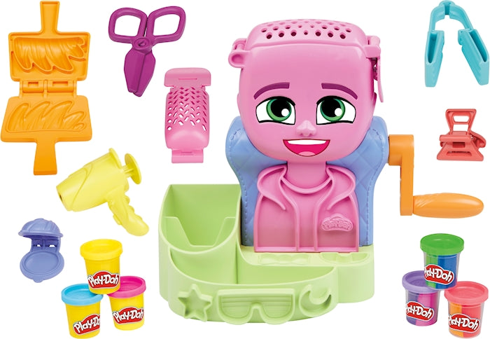 Play-Doh Wilder Friseur 6 Dosen Knete, Kopf, Schere, Accessoires, ab 3 Jahren