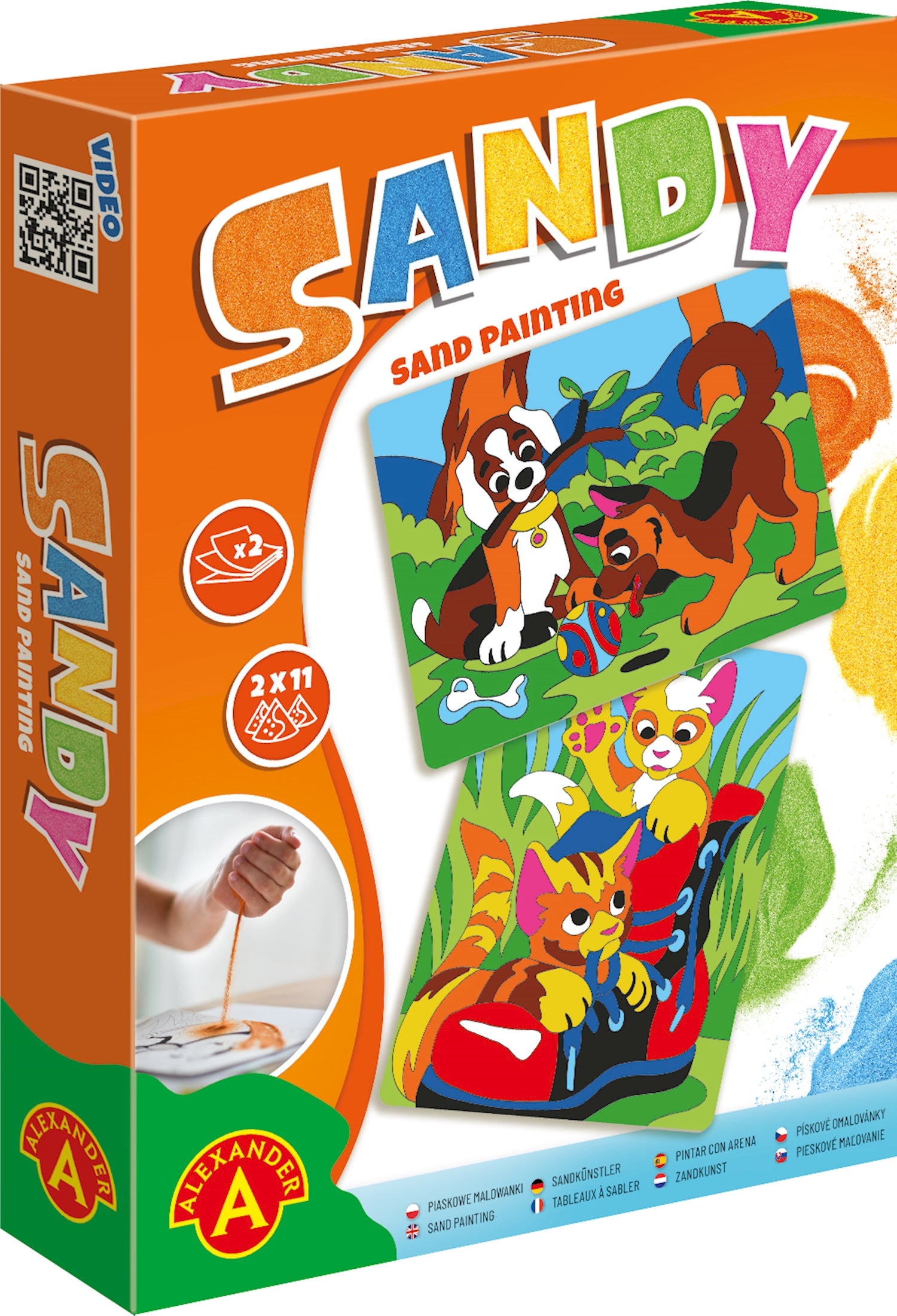 Sandy Hund und Katze Sandbilder