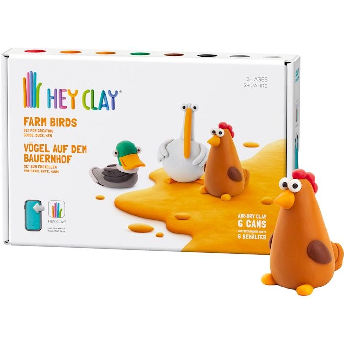 Hey Clay Bauernhof Vögel 6 Dosen