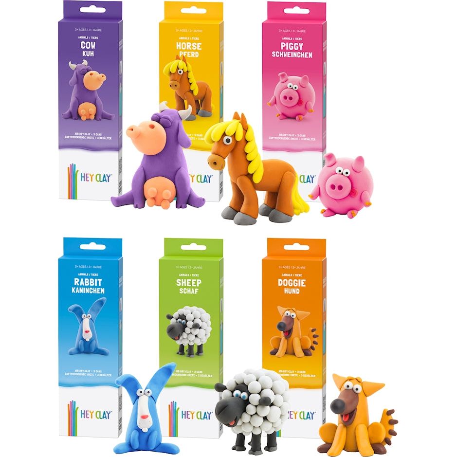 Hey Clay Tiere 3 Dosen assortiert