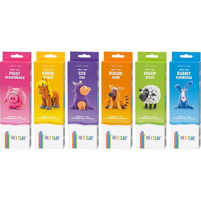 Hey Clay Tiere 3 Dosen assortiert