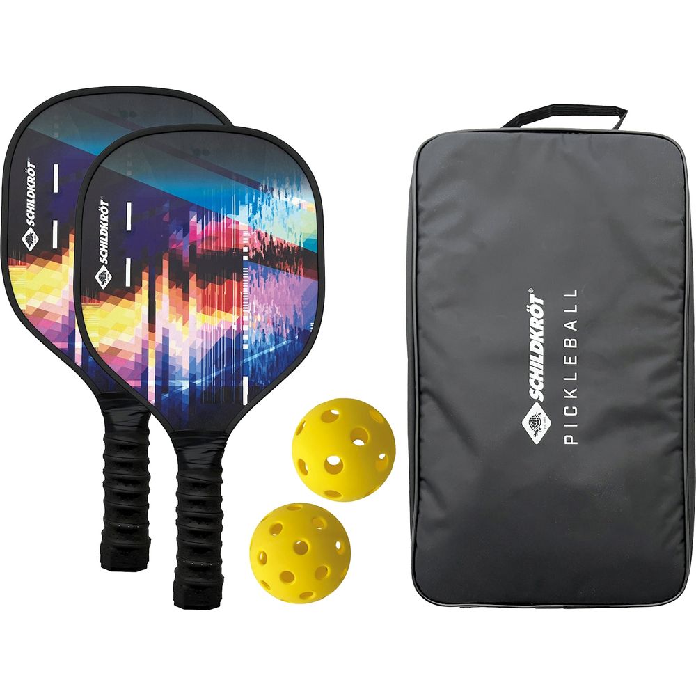 Schildkröt Pickleball Set 2 Schläger, 2 Lochbälle (für Indoor / Outdoor), Tragtasche