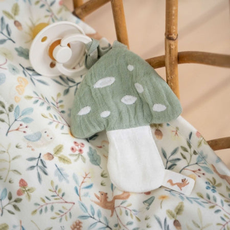 Little Dutch Schnullertuch muslin Mushroom