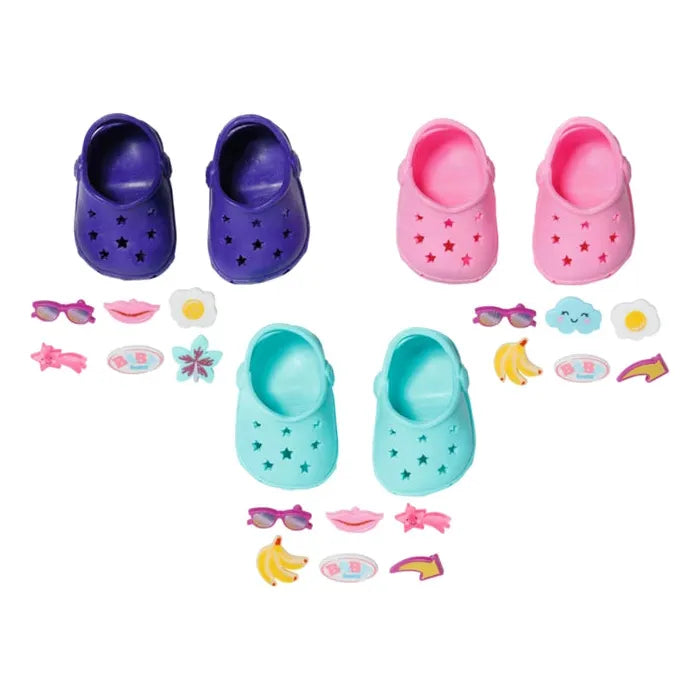 BABY born Schuhe mit Pins assortiert pink/blau/violett
